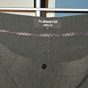 Alberto Comfort Fit Trousers in Dark Gray